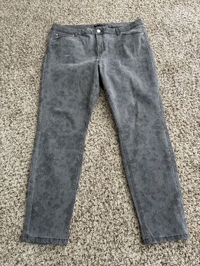 Simply Vera Vera Wang Metallic Denim Skinny Jeans SZ 18 Black Gray Gold